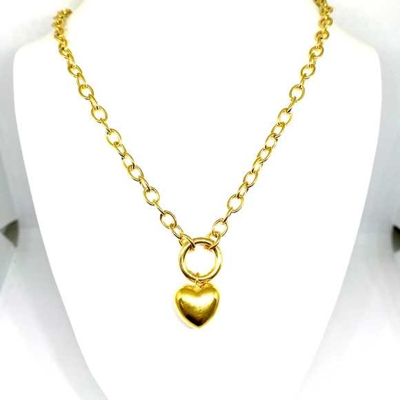 FD Jewelry 8kgold Over Sterling Silver Heart Toggle Necklace Poshmark